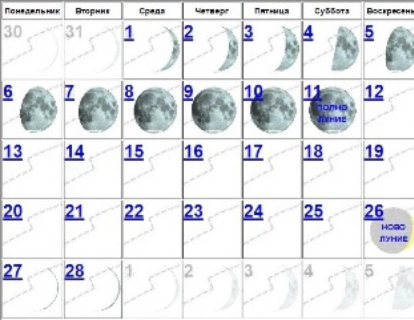 Когда в ноябре убывающий месяц. Лунный календарь на месяц